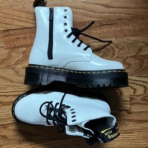 Dr. Martens Glossy White Winter Boots